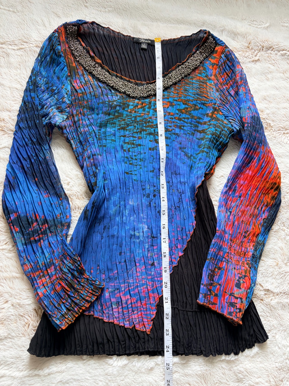 🖤💙 Vintage Y2K Beaded Mesh Top | Fairy Grunge Boho Indie Sleaze Artsy Euro 🖤💙 - Picture 7 of 12